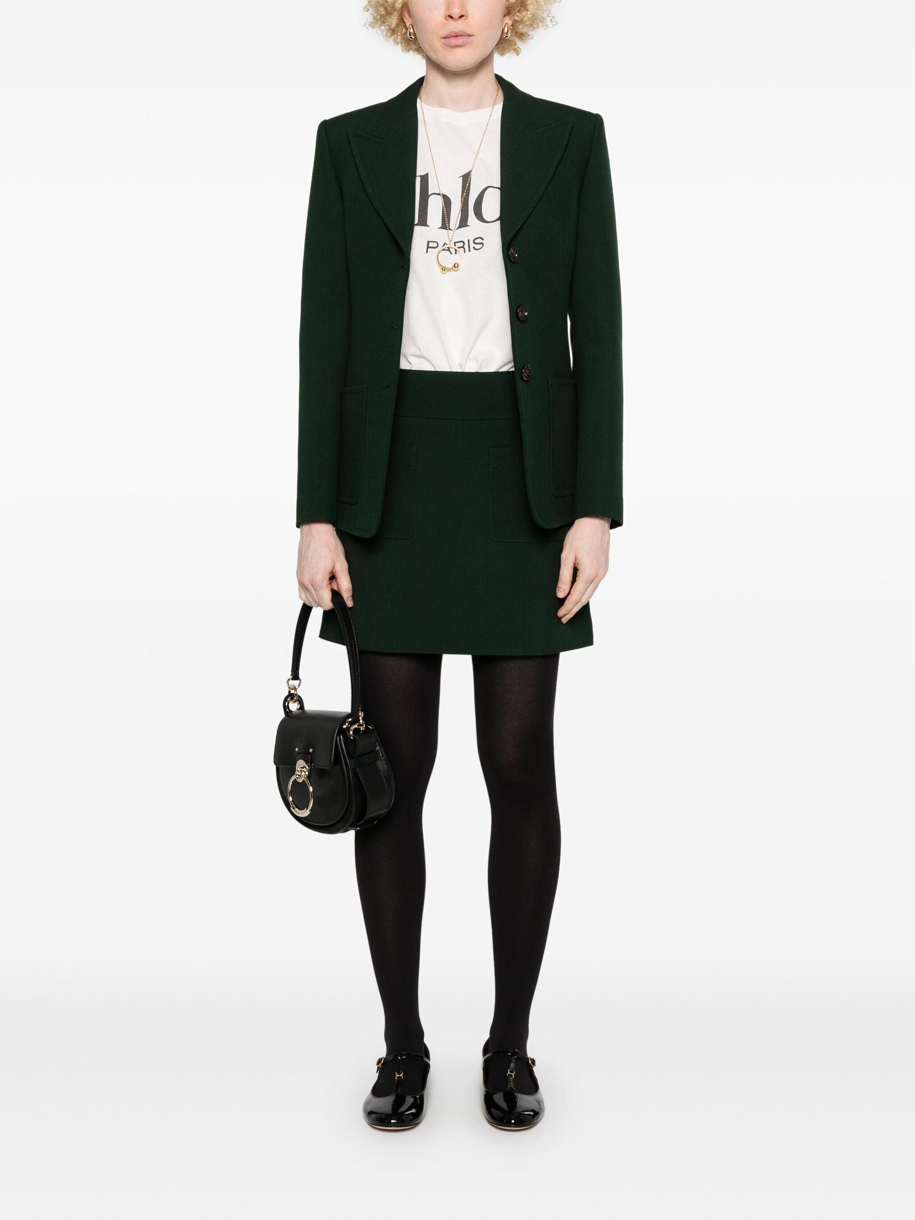 CHLOÉ White Crewneck T-shirt With Logo Print On The Front In Cotton Woman Product Image