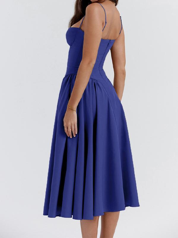 Vintage Solid Cami Midi Dress Product Image