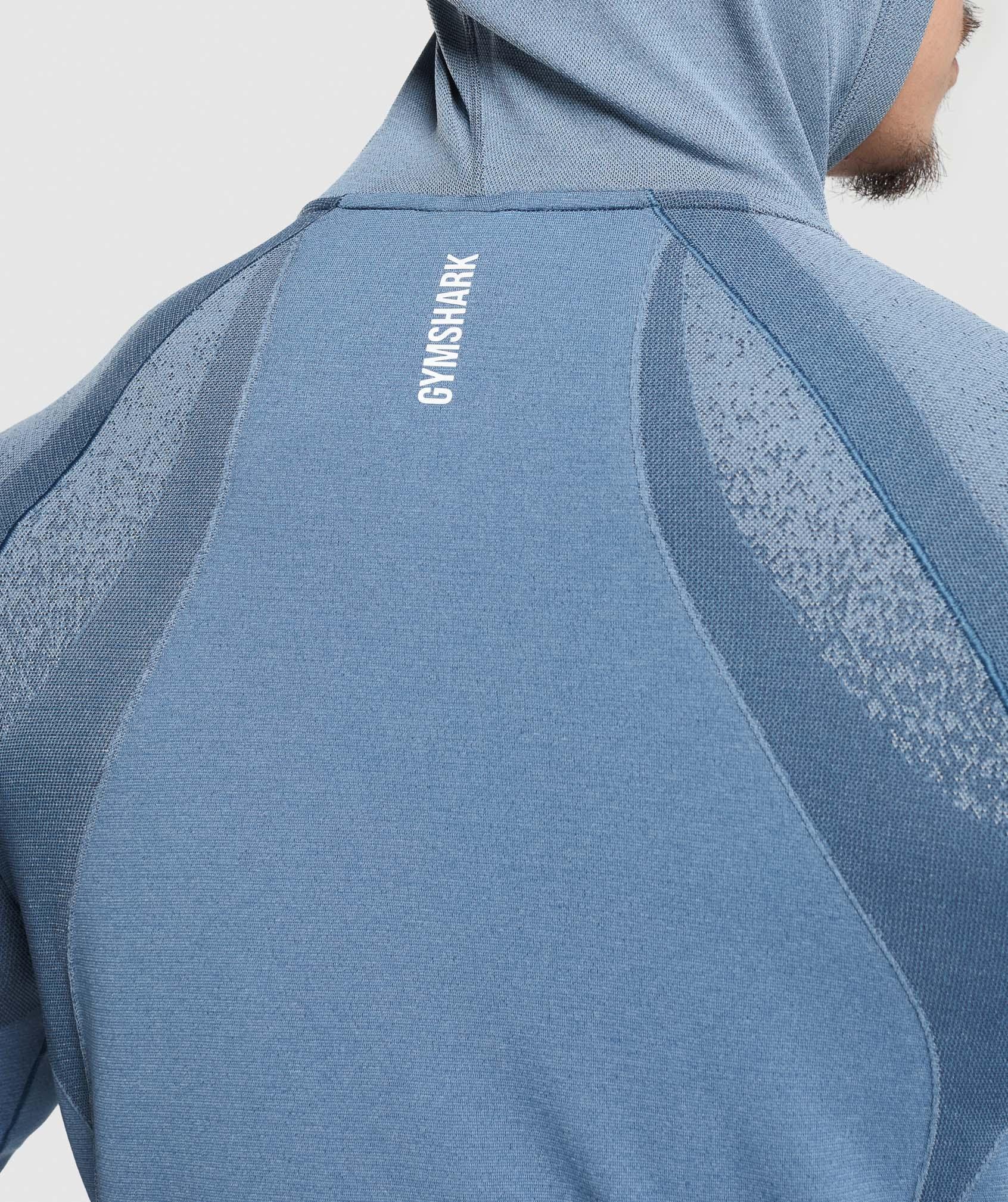 Gymshark Shadow Seamless Hoodie - Faded Blue Male Product Image