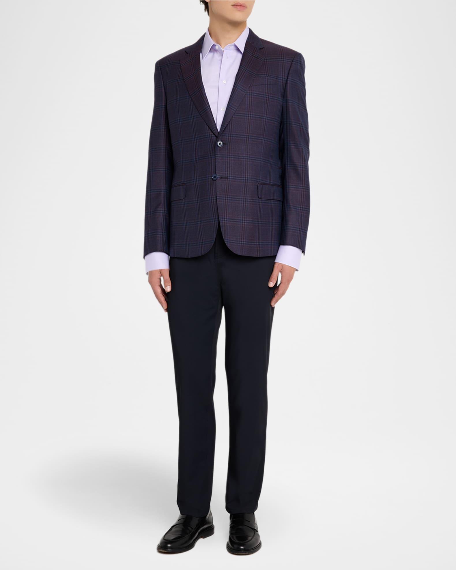 Men's Cotton Micro-Texture Point Collar Dress Shirt Product Image