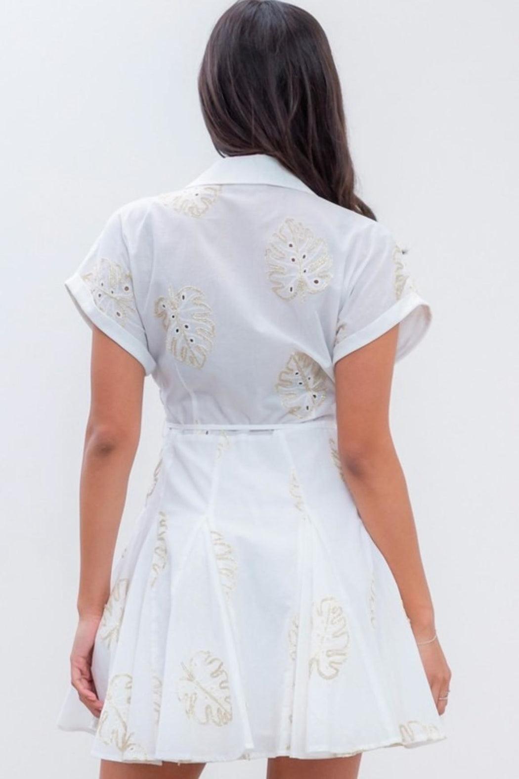 Leaf Embroidered Dress Product Image