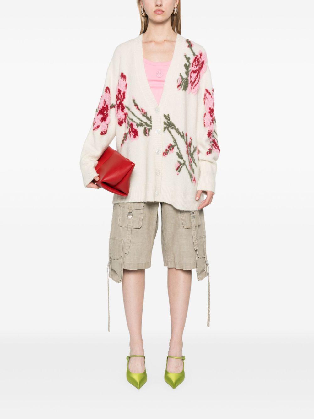 roses-jacquard cardigan Product Image