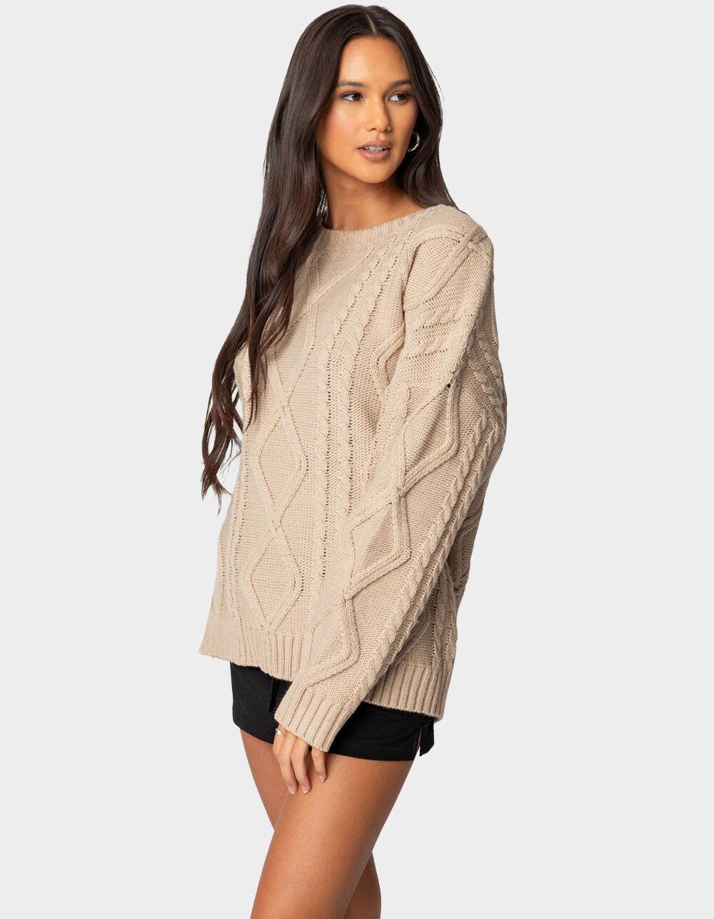 EDIKTED Kennedy Oversized Cable Knit Sweater Product Image
