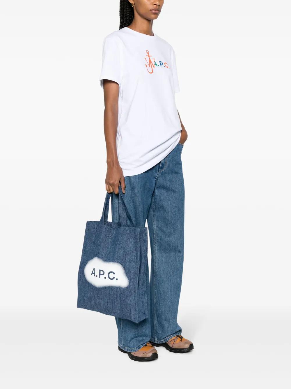APC Lou Denim Tote Bag In Blue Product Image
