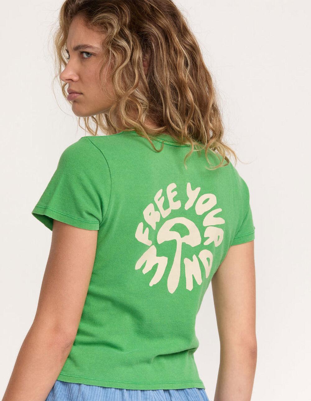 RVCA 411 Womens Fitted Baby Tee - GREEN Product Image