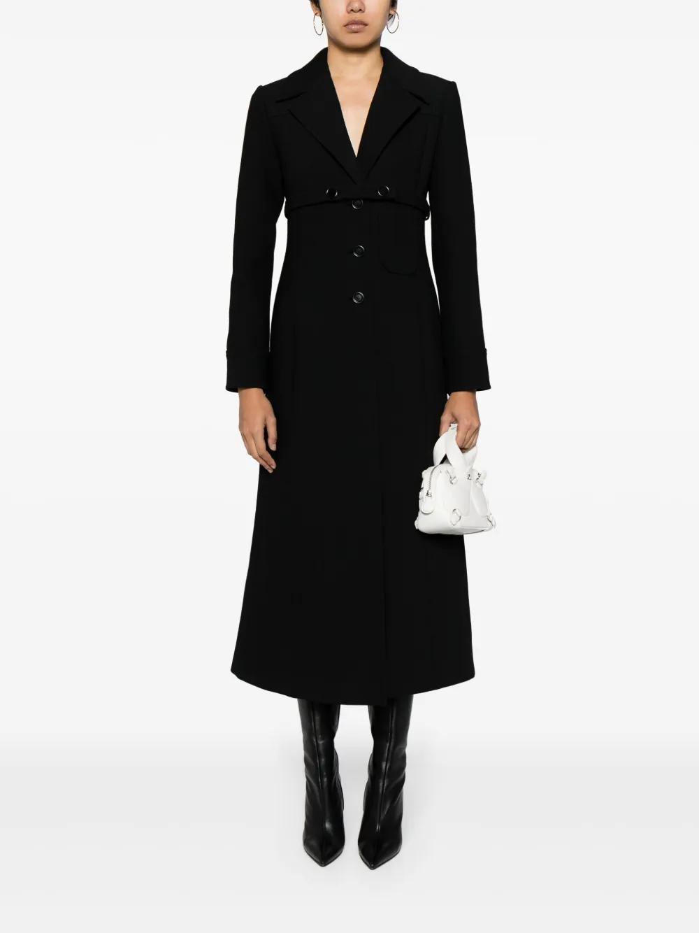 COURRÈGES Single-breasted A-line Coat In Schwarz Product Image
