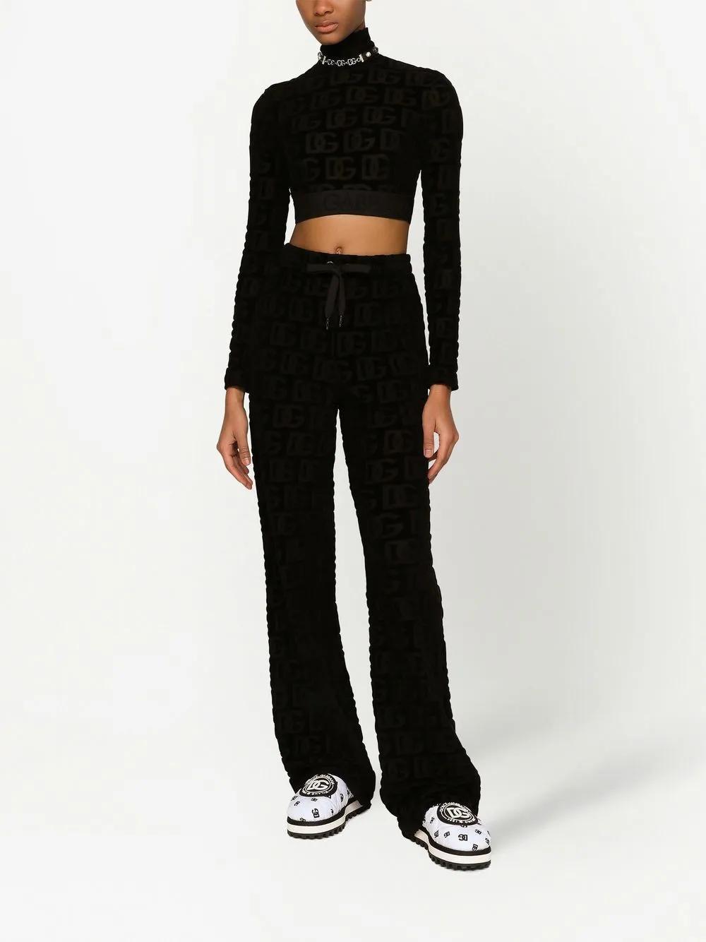 DG-logo jacquard crop top Product Image