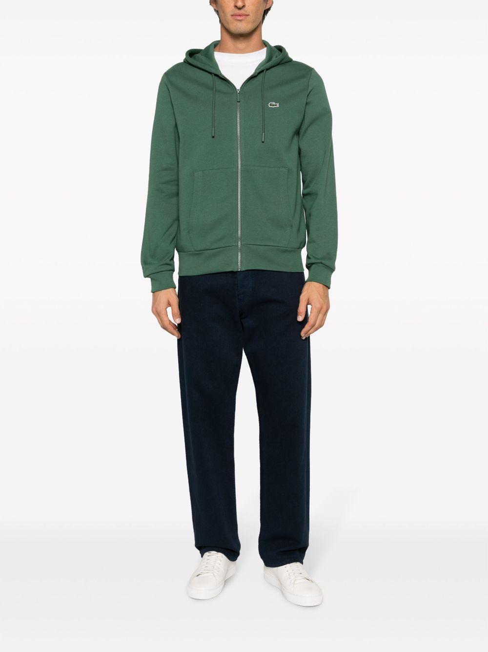 logo-embroidered zip-up hoodie Product Image