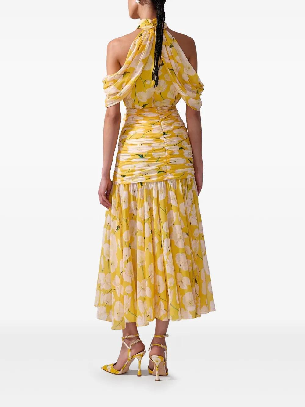 floral-print chiffon midi skirt Product Image