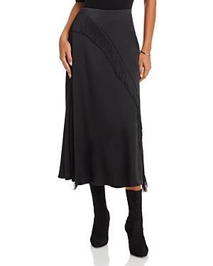 Womens Asymmetric Fringe Midi-Skirt Product Image