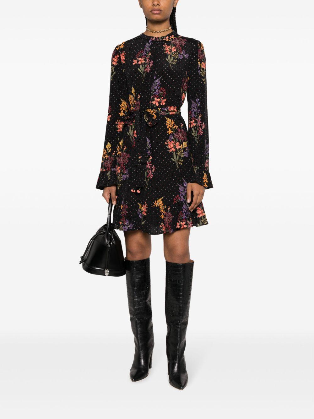 crepe floral polka-dot mini dress Product Image