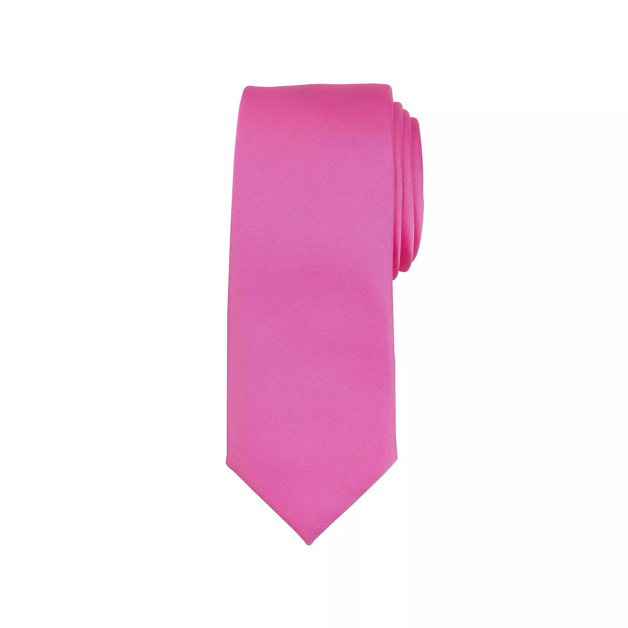 Mens Bespoke Solid Sateen Slim Tie, Brown Product Image