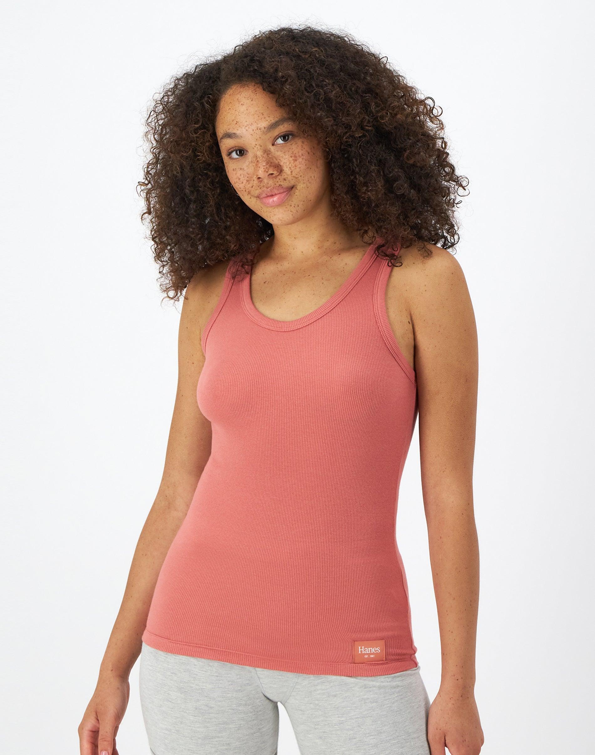 Hanes Originals Comfywear Womens Rib Tank Silence Blue XS Product Image