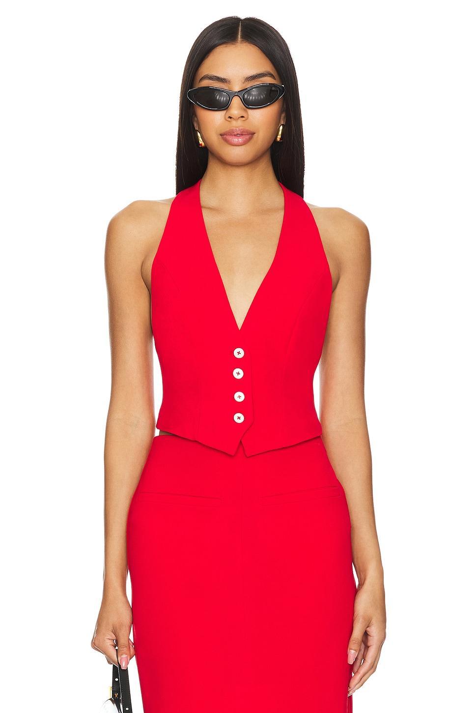 Lovers and Friends Zinnia Vest in Red Product Image