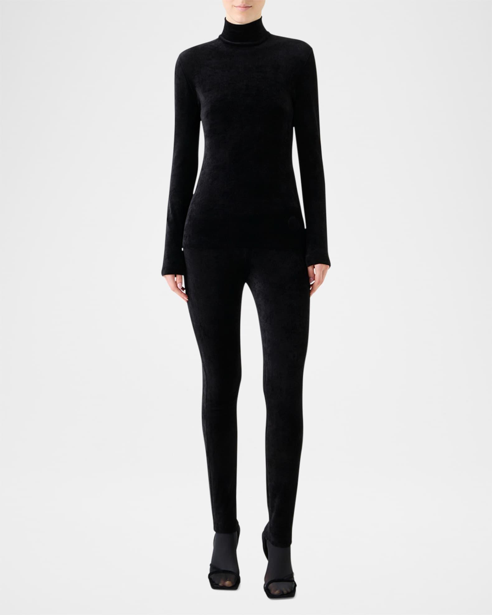 Mock-Neck Velvet Jersey Shirt Product Image