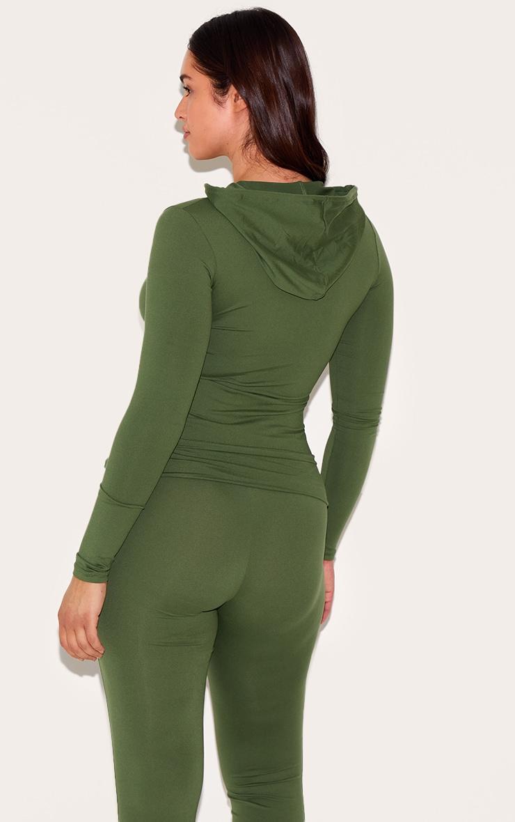 Shape Khaki Sculpted Zip Through Hoodie Product Image
