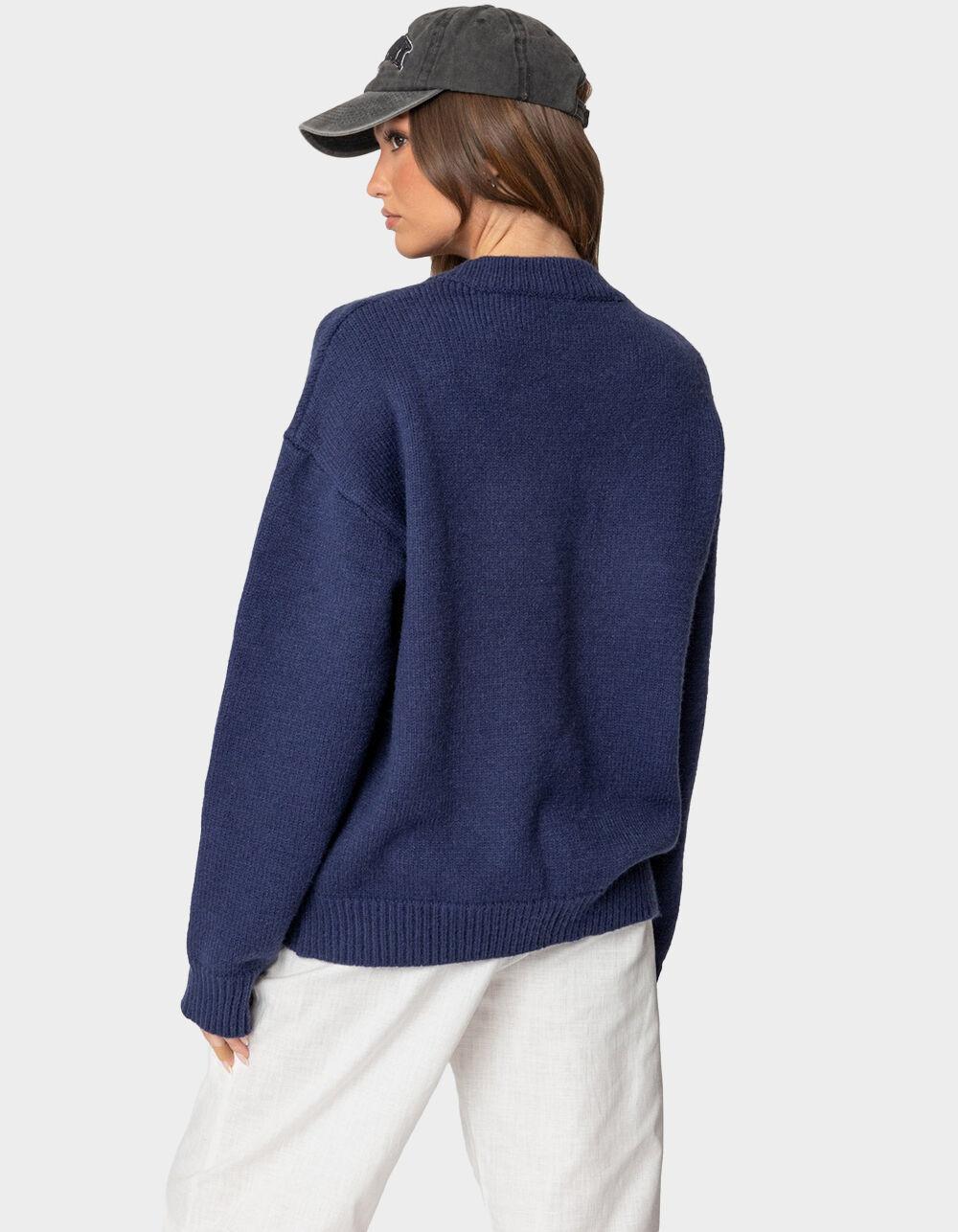 EDIKTED Magic 8 Oversized Chunky Knit Sweater - NAVY Product Image
