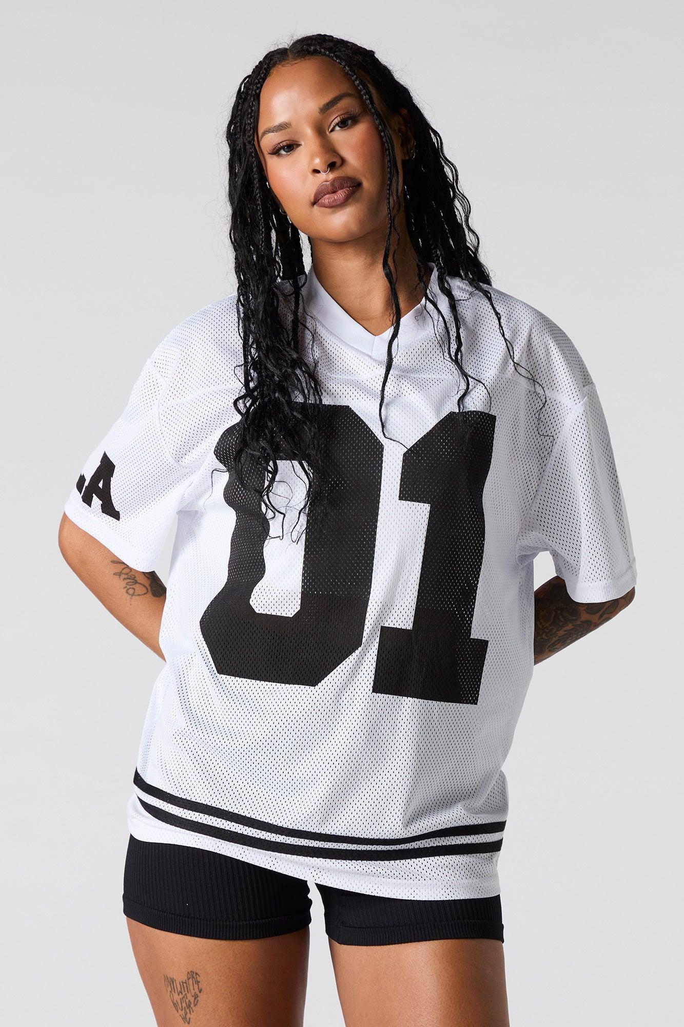 Mesh Graphic Football Jersey Female Product Image