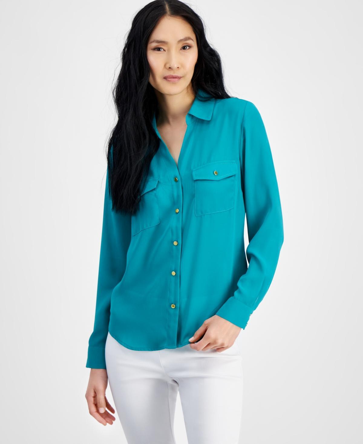 I.n.c. International Concepts Womens Collared Button-Down Blouse, Xs-3X, Created for Macys Product Image