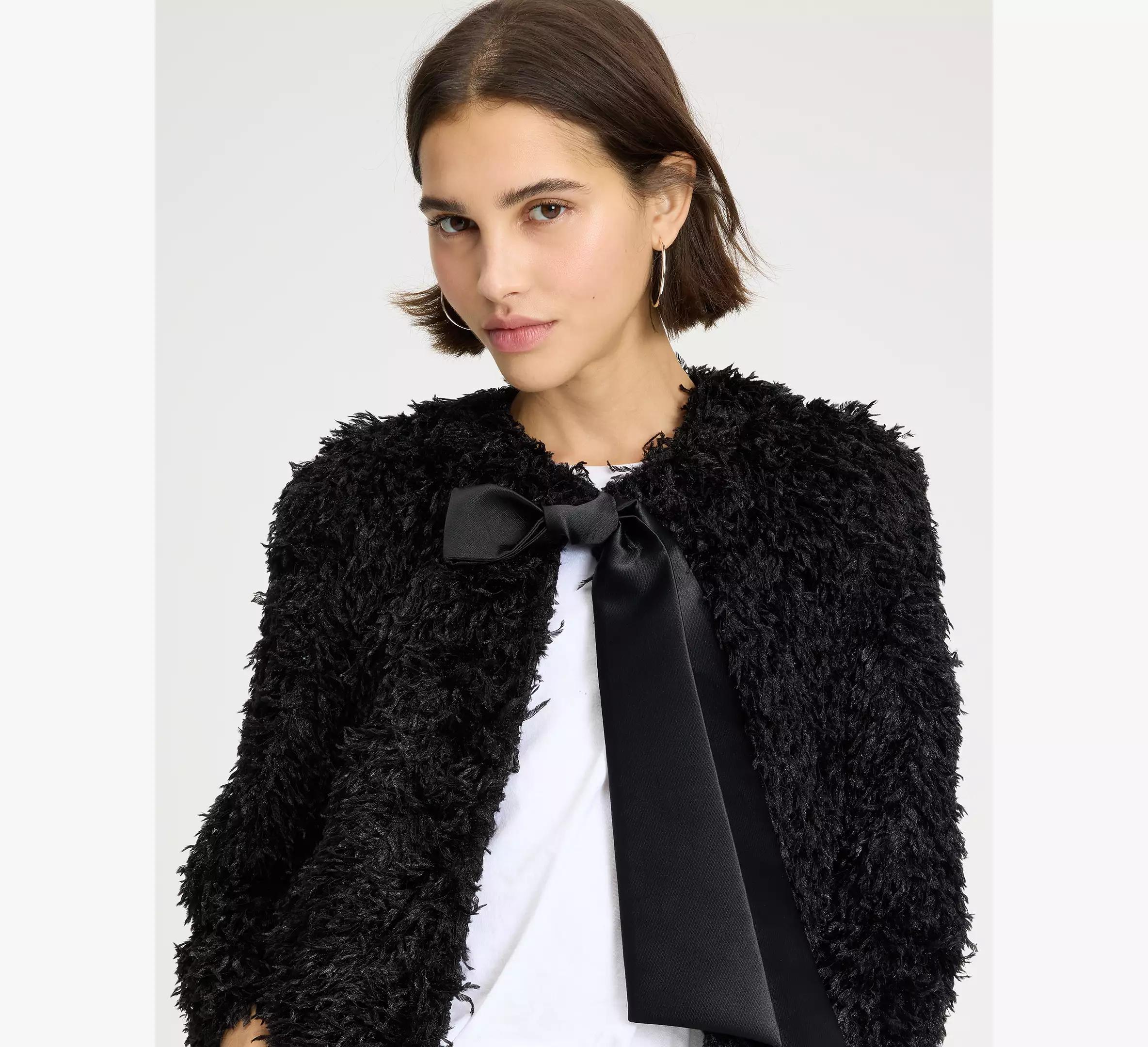 Faux Feather Bow Jacket Product Image
