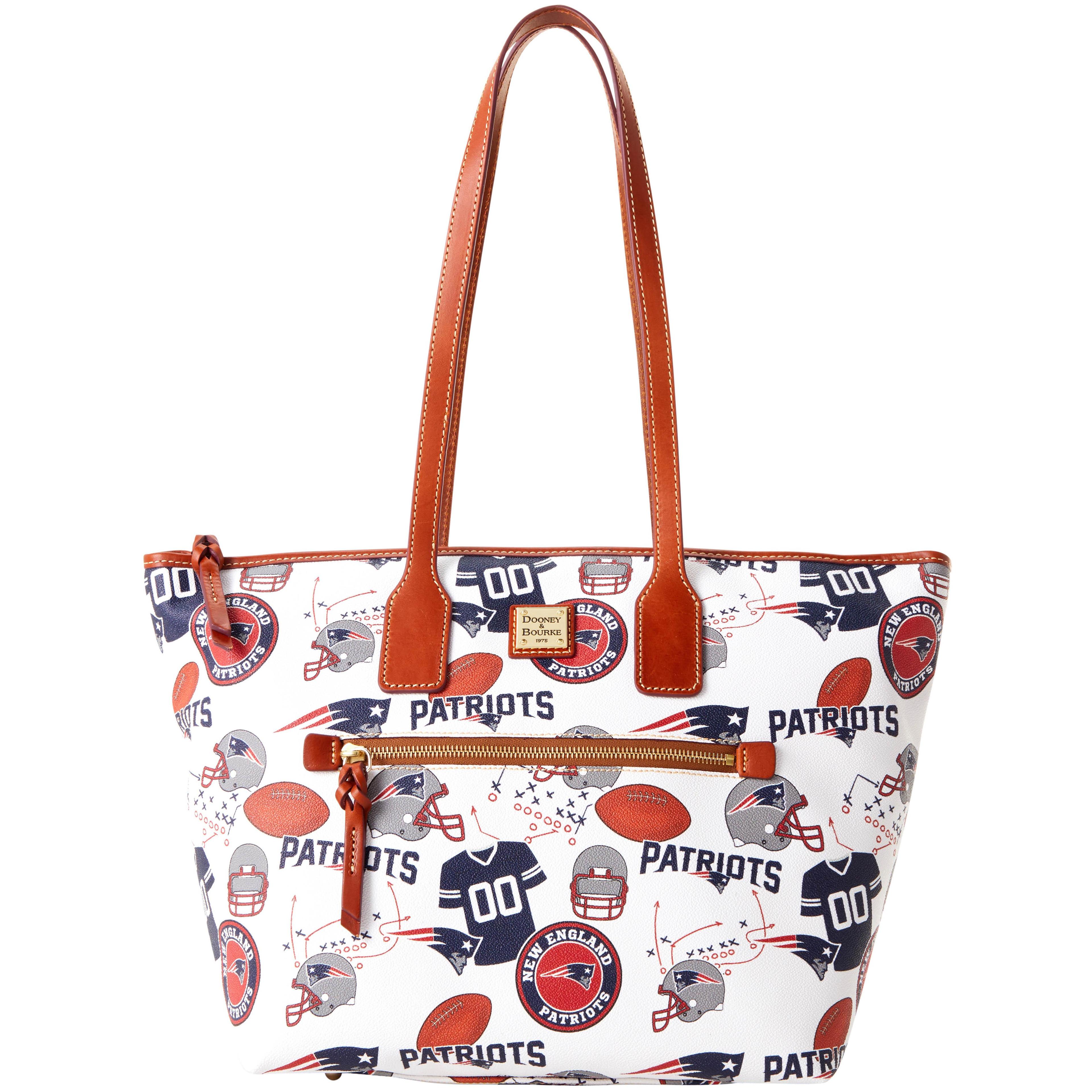 Dooney & Bourke Womens NFL Patriots Coated Cotton Tote Shopping Bag in White Multi Product Image