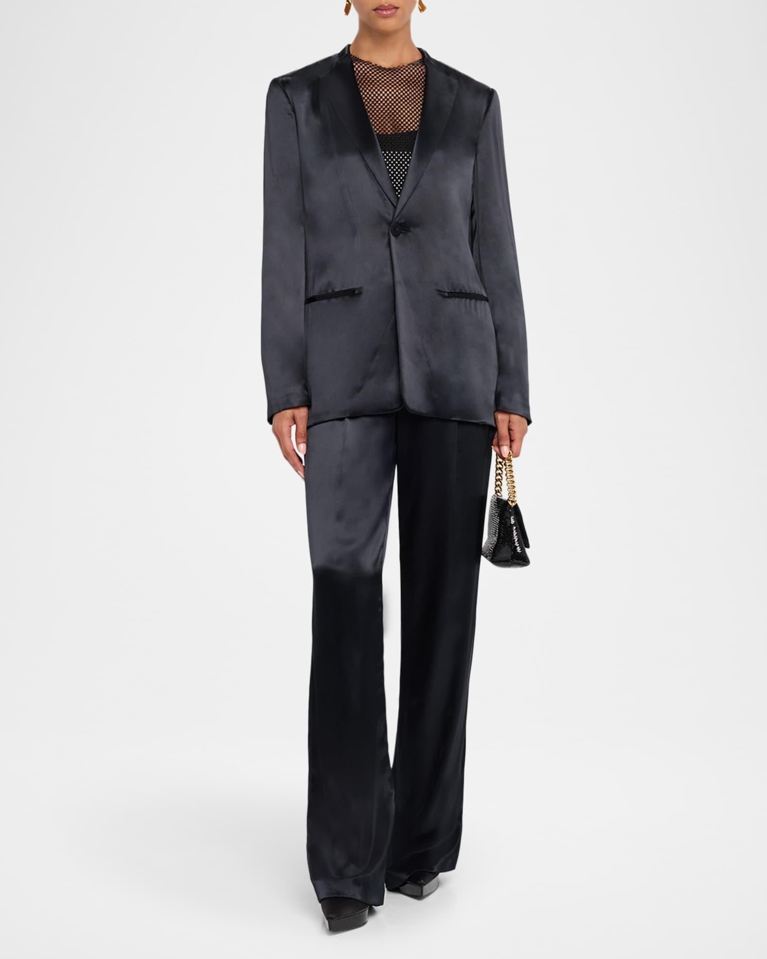 Satin Single-Breasted Blazer Product Image