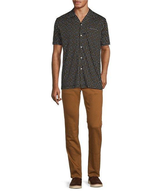 Murano Liquid Luxury Slim Fit Printed Short Sleeve Coatfront Shirt Product Image