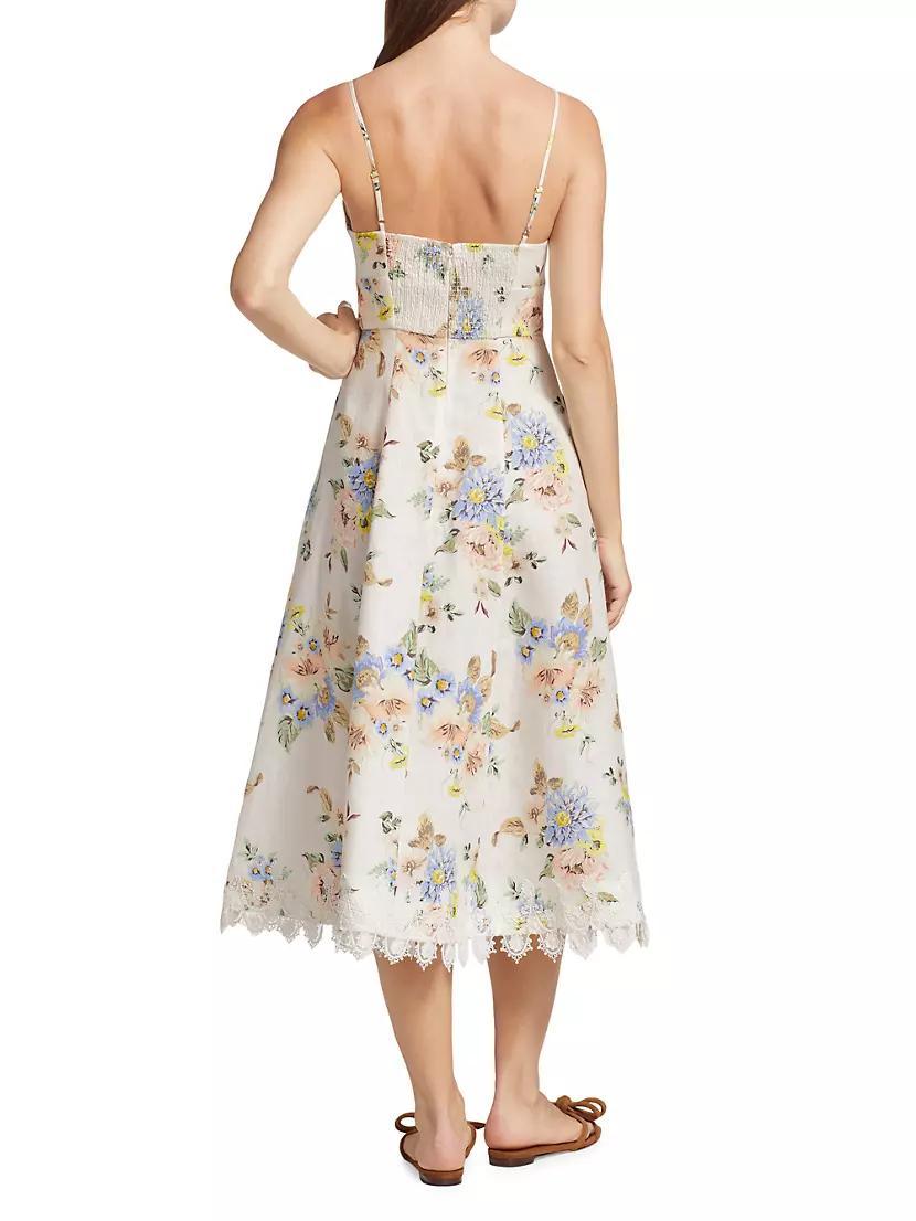 Picnic Floral Linen Midi-Dress Product Image