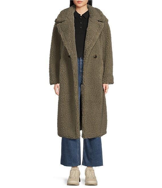 UGG Gertrude Long Teddy Double Breasted Notch Lapel Coat Product Image