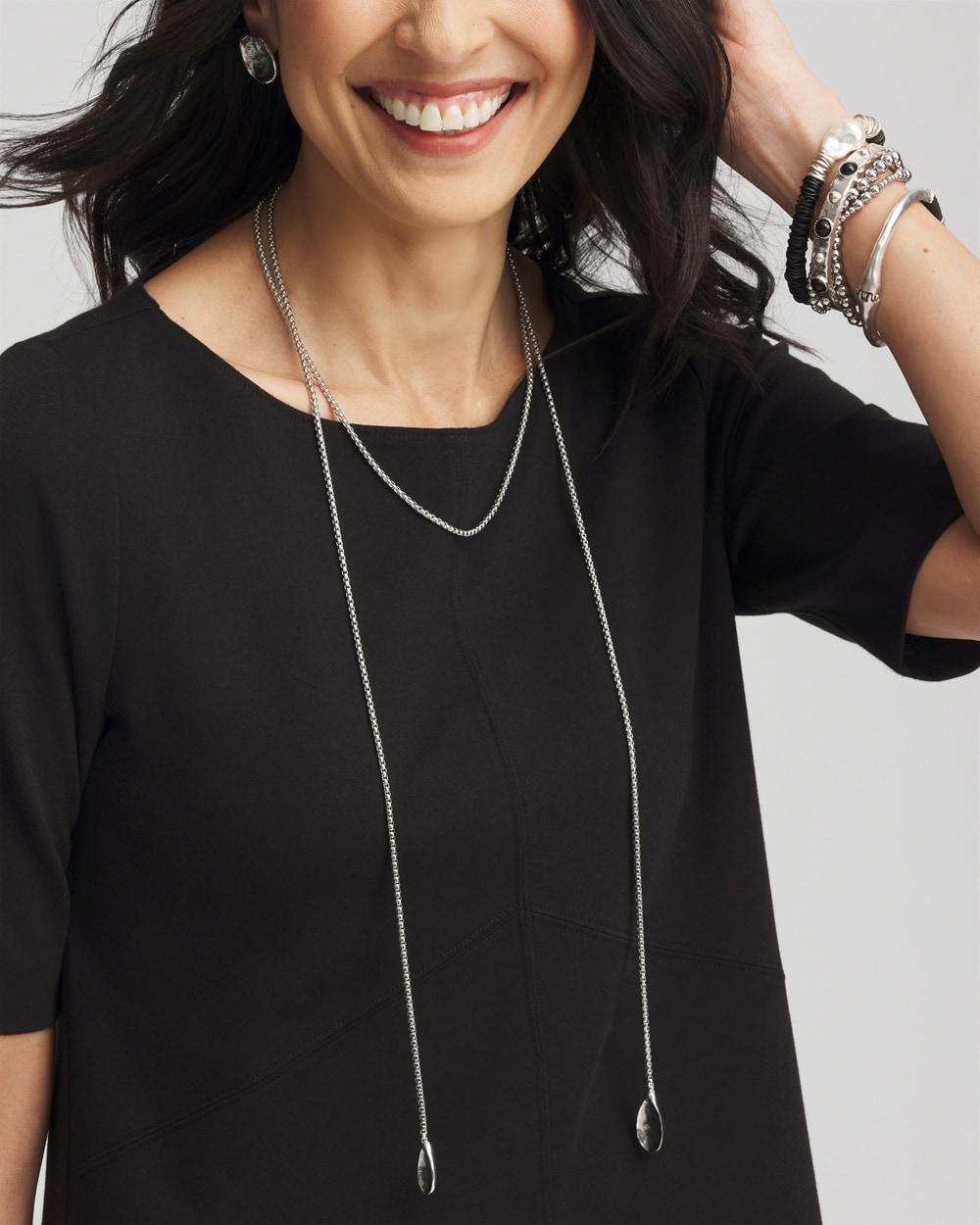 Silver Lariat Necklace Product Image