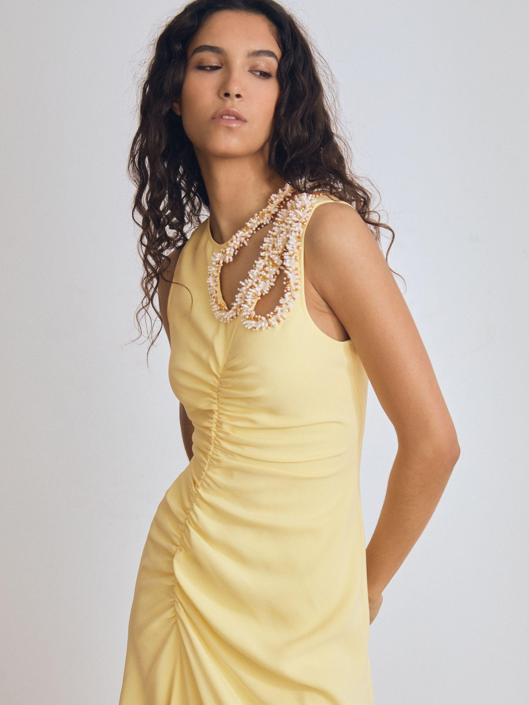 Atelier Embellished-Shoulder Maxi Dress in Yellow Product Image