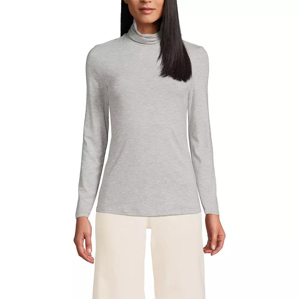Womens Lands End Lightweight Fitted Turtleneck Product Image