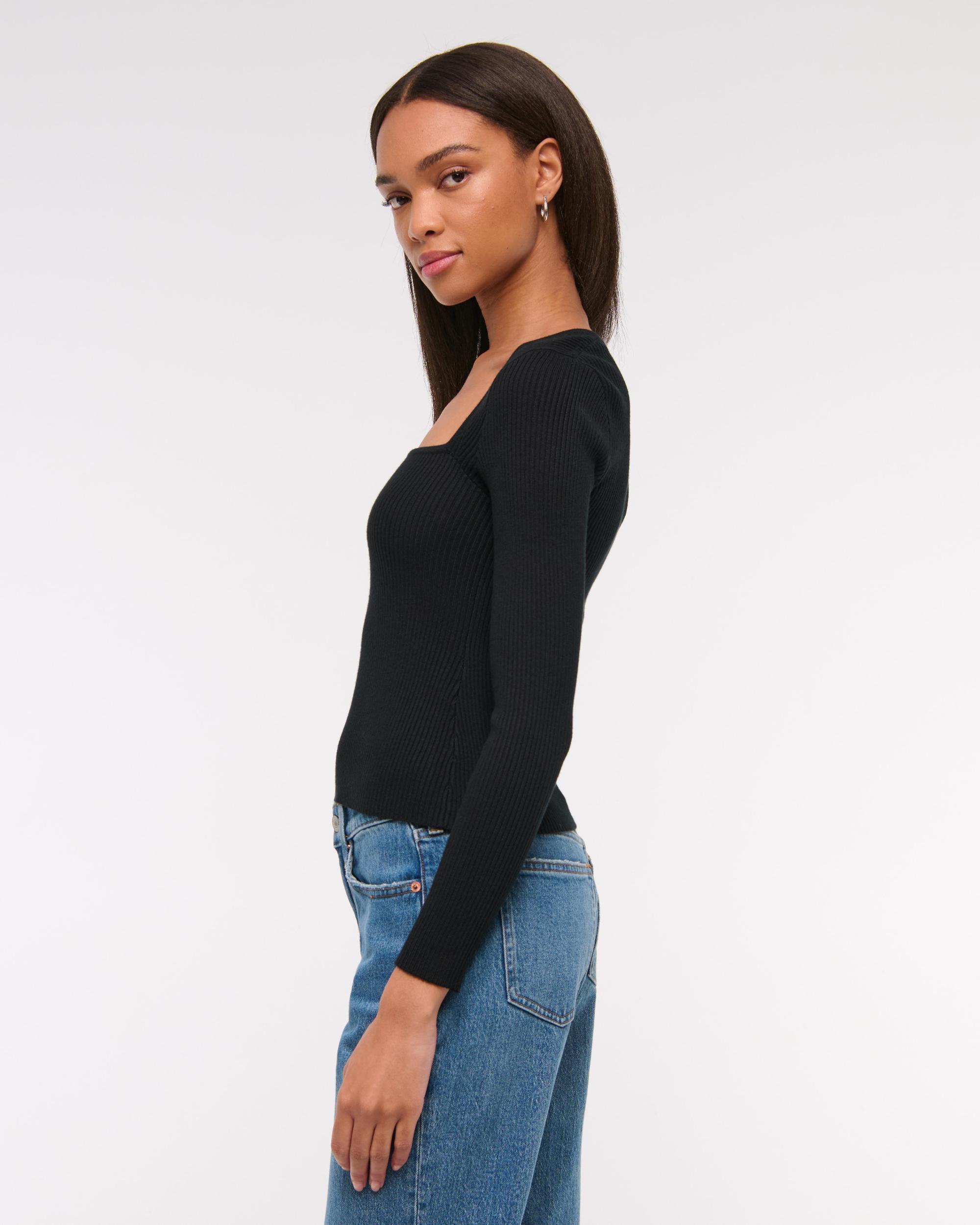 The A&F Ava Long-Sleeve Sweater Top Product Image