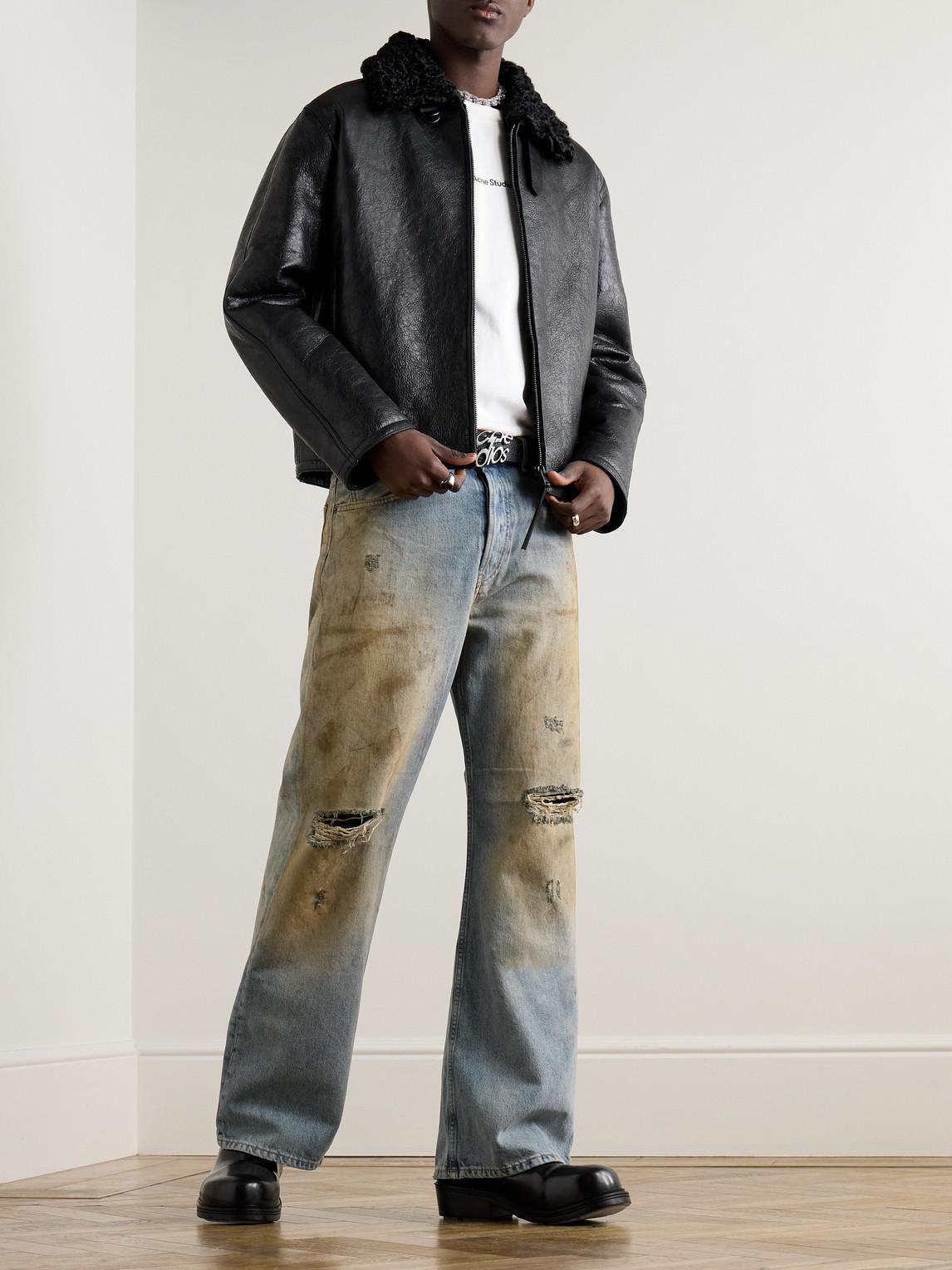 ACNE STUDIOS Wide-leg Distressed Jeans In Blue Product Image