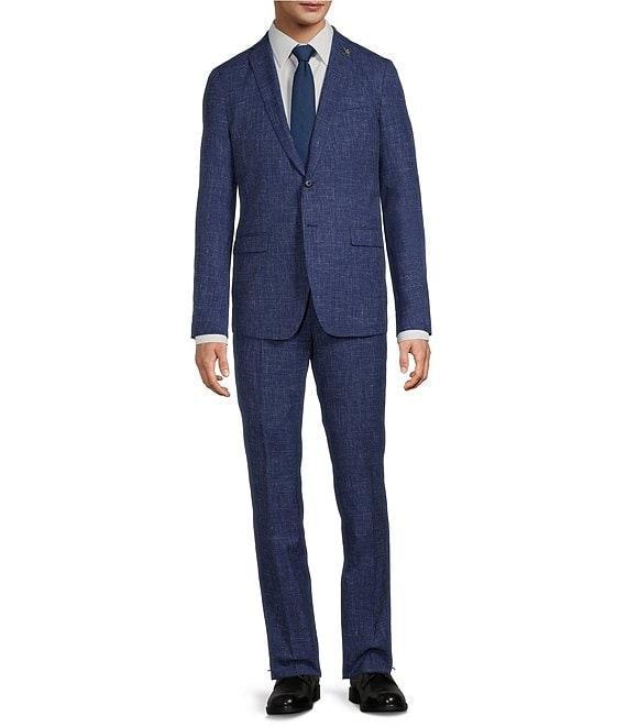 John Varvatos Slim Fit Flat Front Fancy Solid 2-Piece Suit Product Image