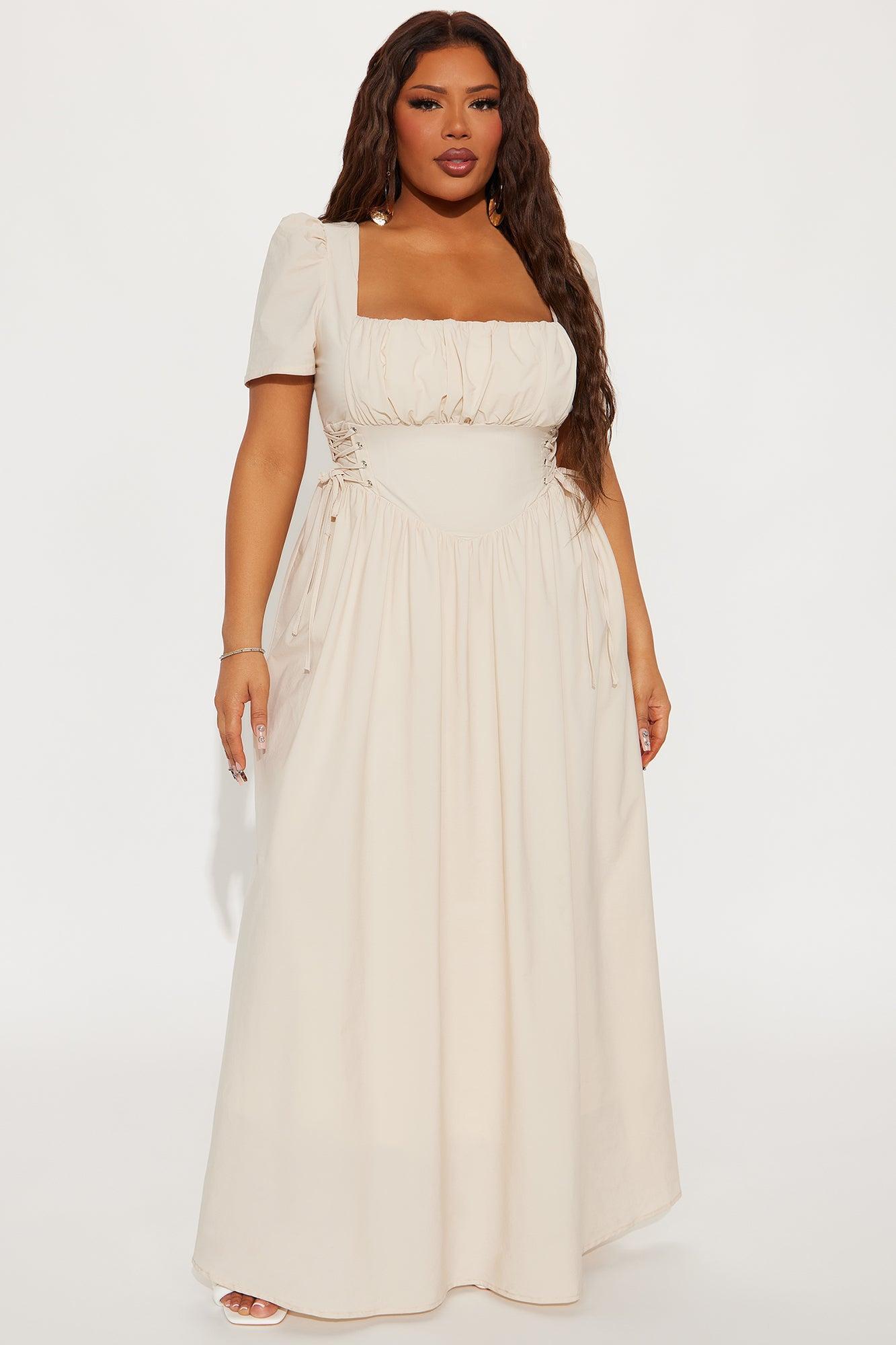 Heidi Square Neck Maxi Dress - Cream Product Image