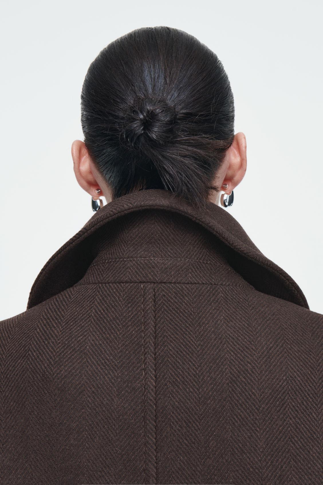 DOUBLE-BREASTED WOOL-HERRINGBONE COAT Product Image