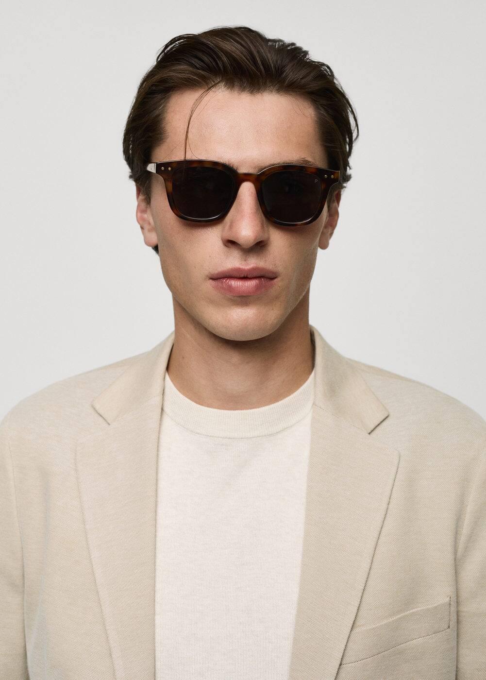 Structured slim fit cotton blazer - Men | MANGO USA Product Image