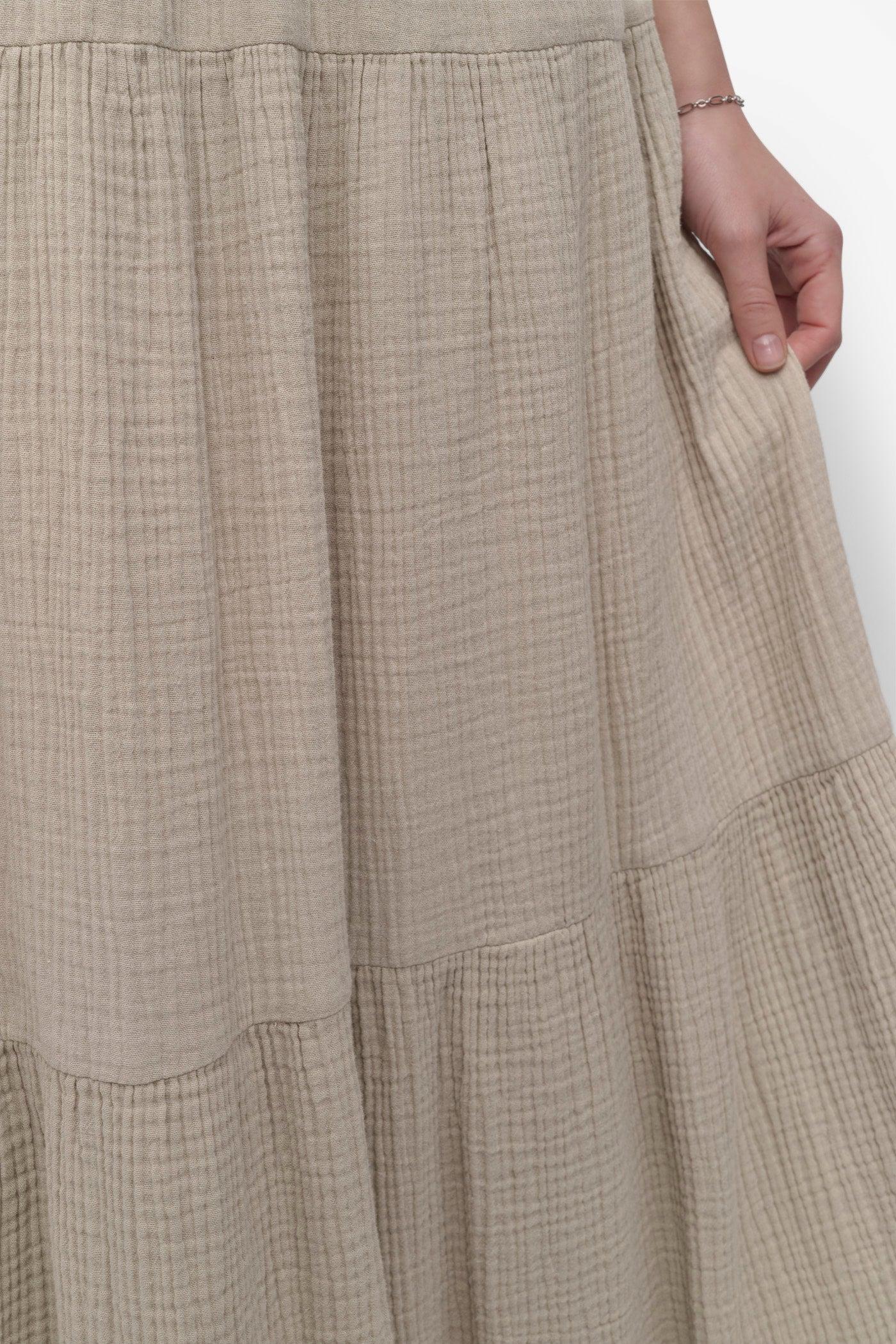 GAUZE TIERED SMOCKED DRESS Product Image