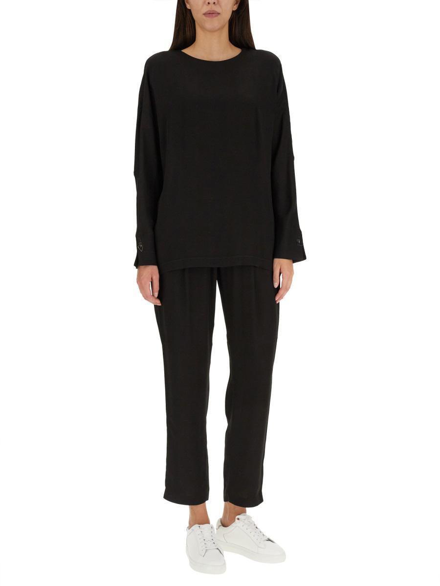 FABIANA FILIPPI Crepe Tops. In Black Product Image