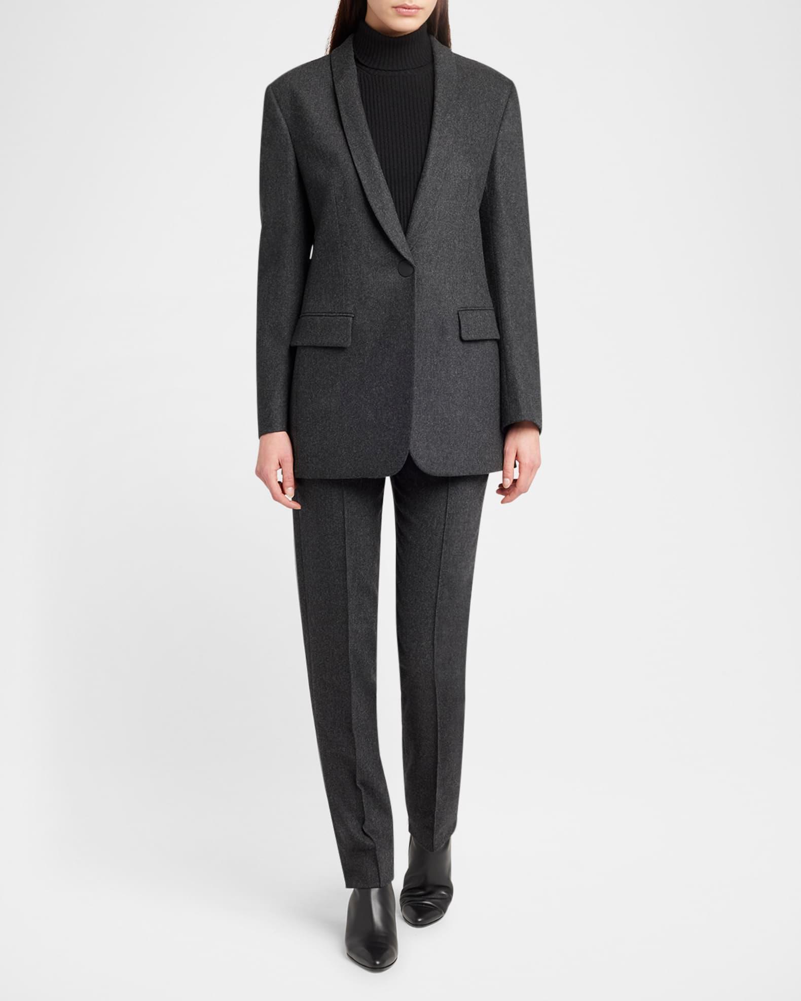 Pintuck Slim-Leg Cady Trousers Product Image