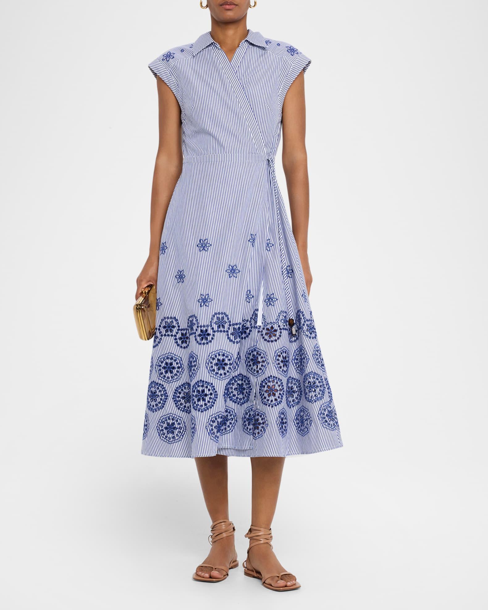 Shivon Embroidered A-Line Wrap Dress Product Image