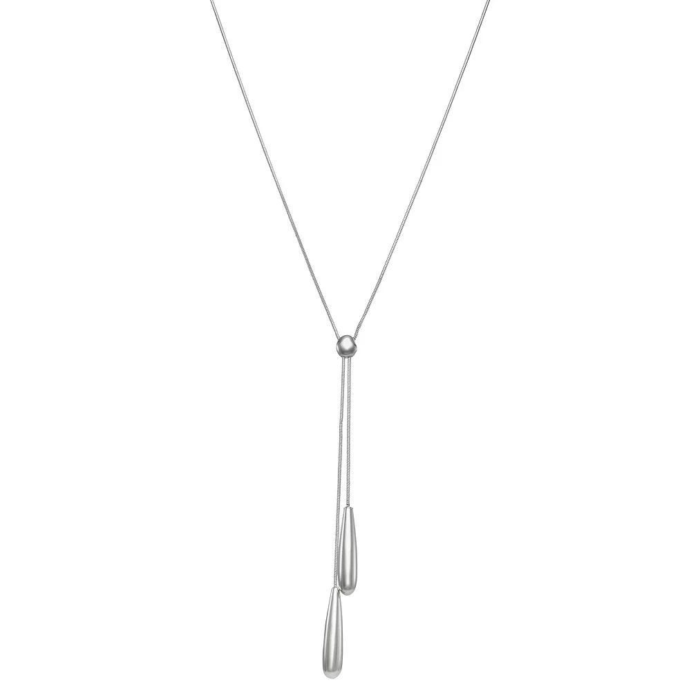 Nine West Silver Tone Lariat Necklace, Women's Product Image