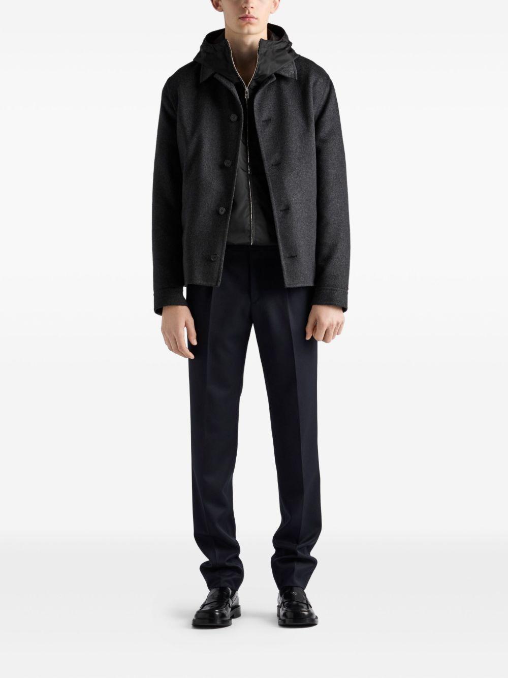 hooded zip-front jacket Product Image