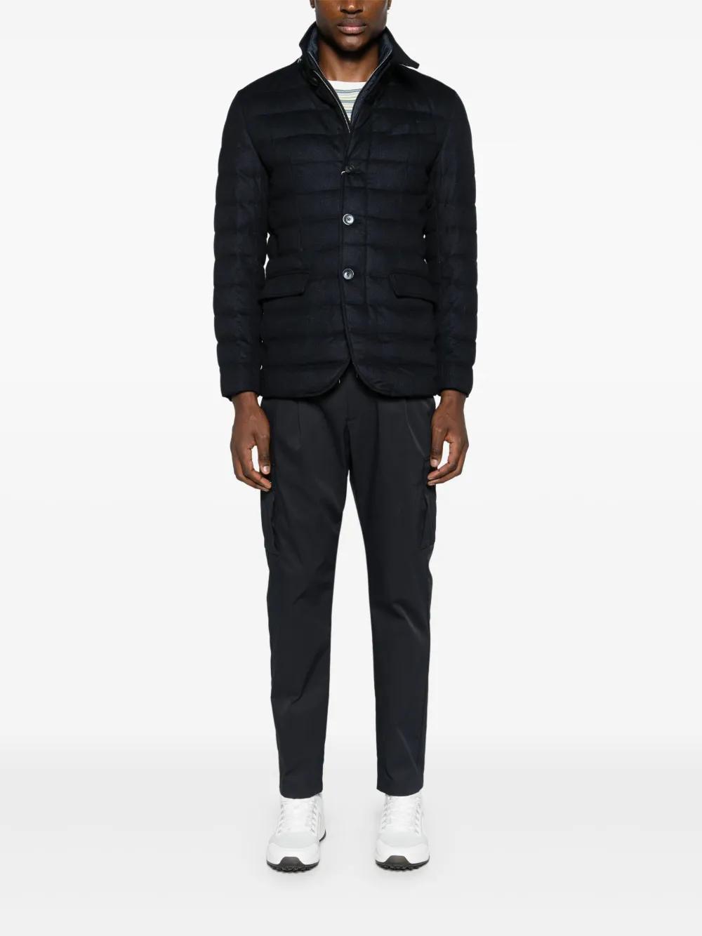 HERNO Mid-rise Cargo Trousers In Blue Product Image