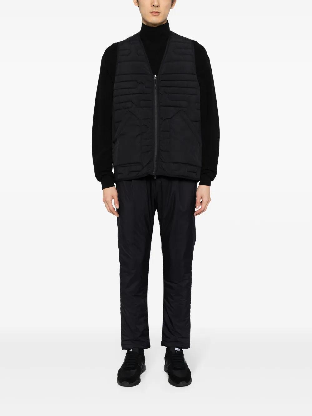 HERNO Drawstring Waist Cropped Plain Trousers In Black Product Image