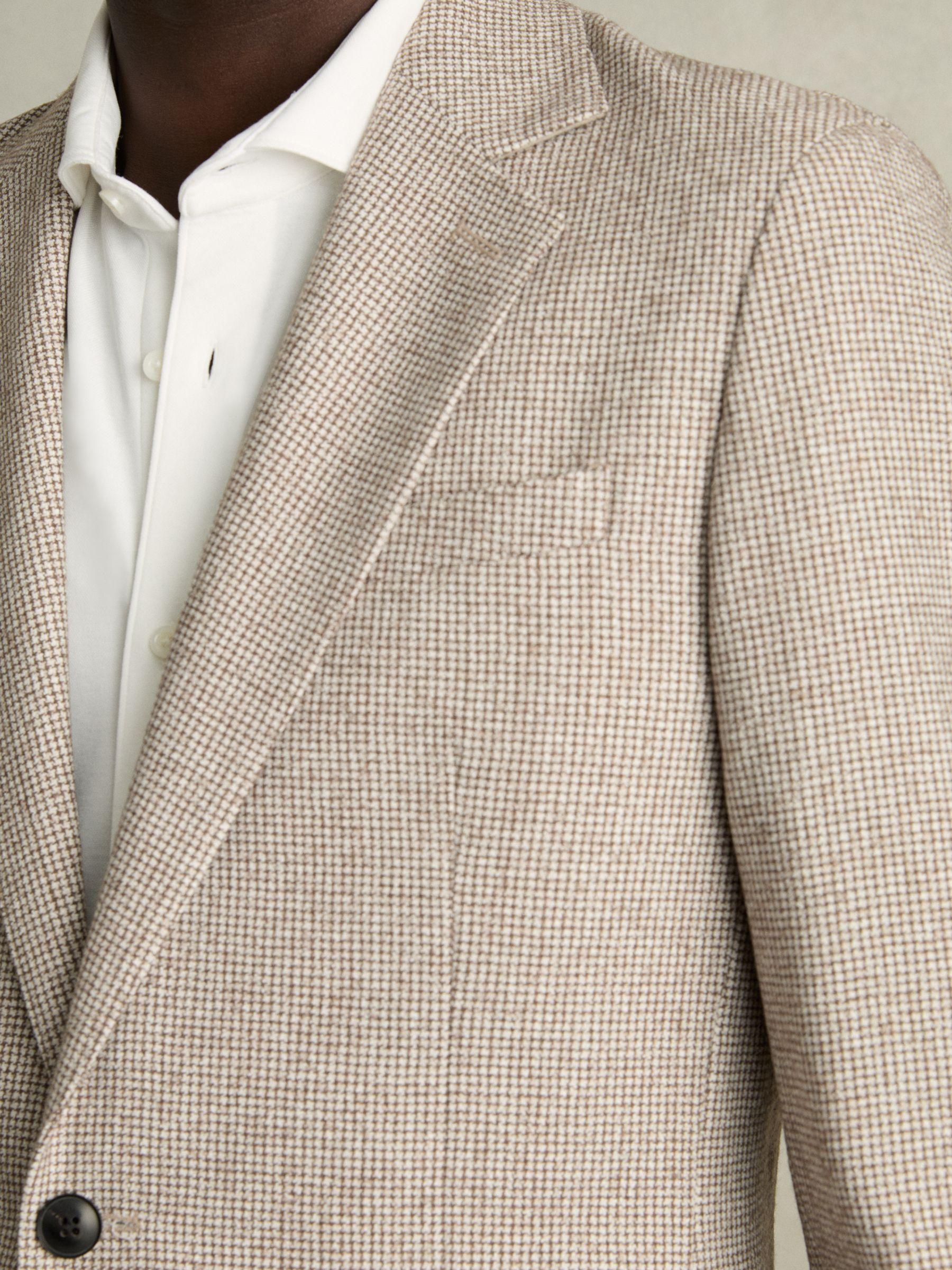 Slim Fit Single-Breasted Stretch Suit Blazer in Ivory White Product Image