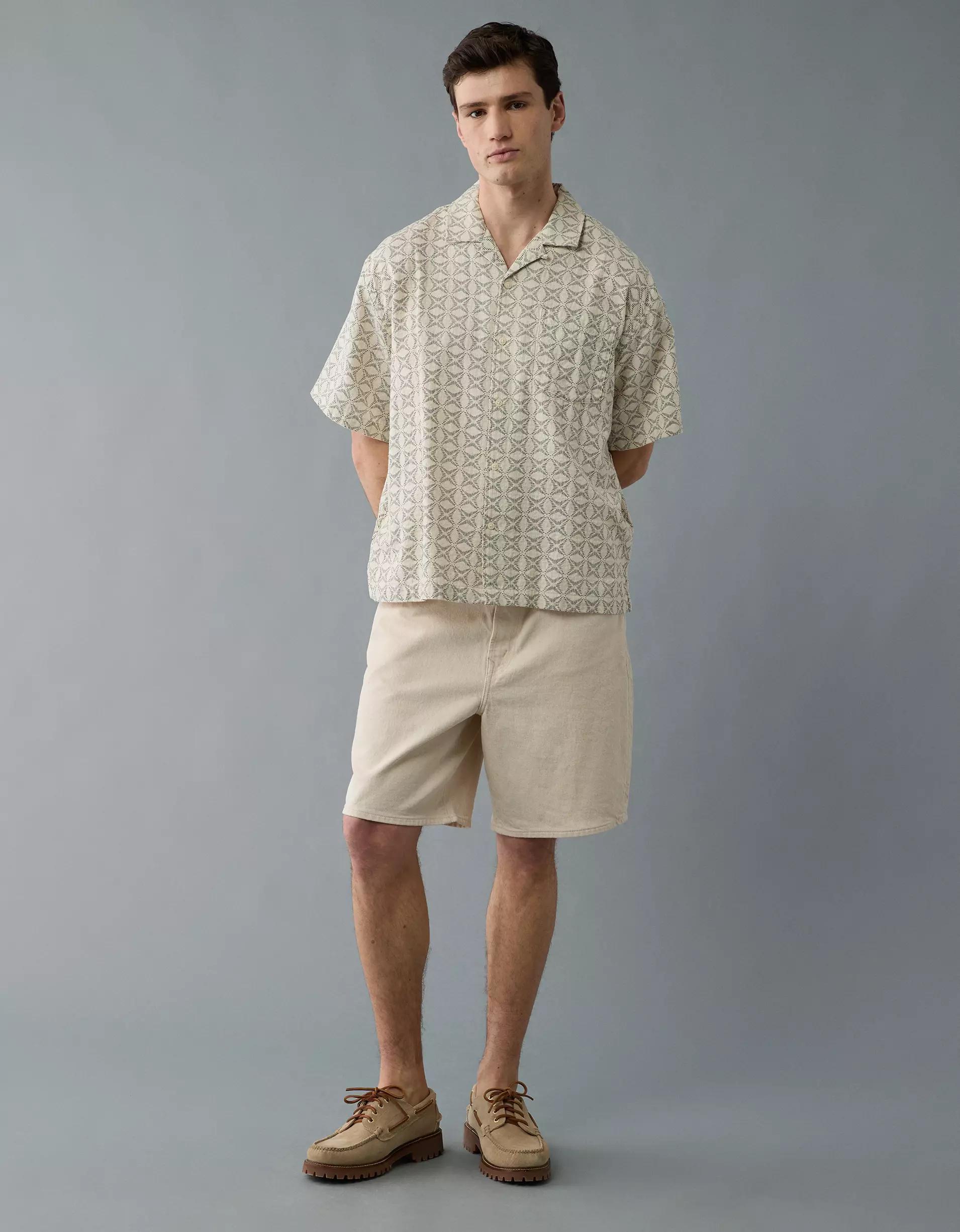 AE Poolside Printed Button-Up Shirt Product Image