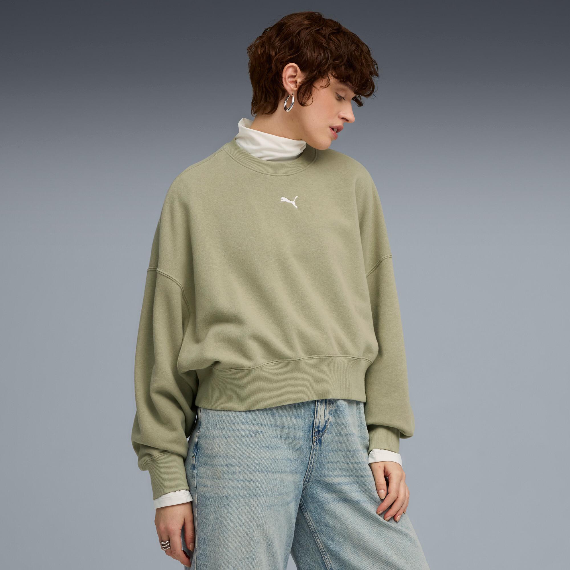 PUMA Wardrobe Essentials Women's Oversized Crew Sweatshirt Product Image