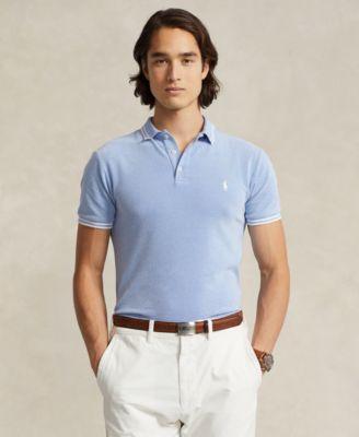 Polo Ralph Lauren Custom Slim Fit Stretch Mesh Polo Shirt (Celadon/White) Men's Short Sleeve Knit Product Image